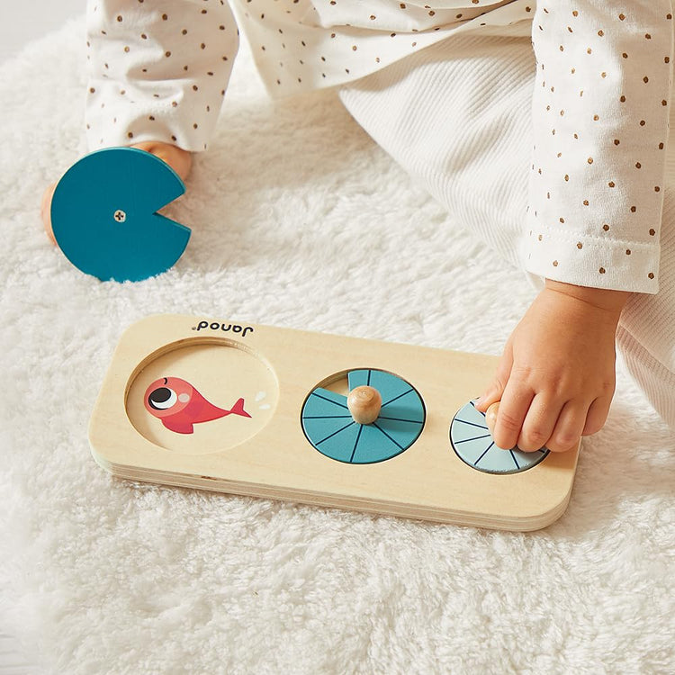 Janod Toy Box 12M - 4 Early Learning Toys for Baby Growth