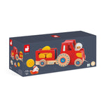 Janod Pull-Along Tractor - Trailer, Animals and 4 Hay Bales