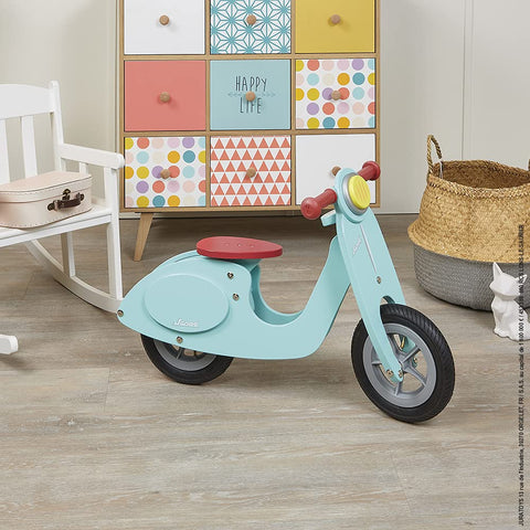 Janod Wooden Scooter Balance Bike - First Rides for Toddlers