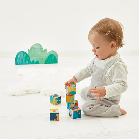 Janod WWF Animal Puzzle Blocks - 6 Mix-and-Match Animal Cubes