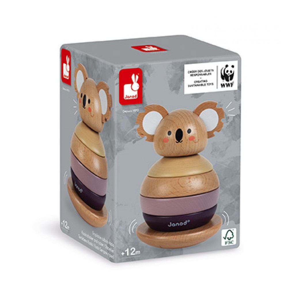 Janod WWF Tumbling Koala - 6-Piece Wooden Stacker Toy Set
