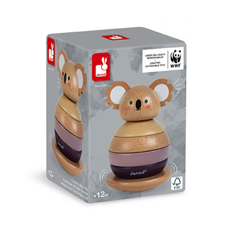 Janod WWF Tumbling Koala - 6-Piece Wooden Stacker Toy Set