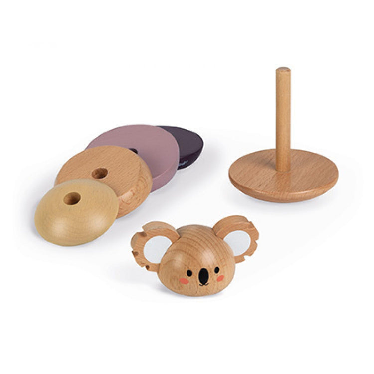 Janod WWF Tumbling Koala - 6-Piece Wooden Stacker Toy Set