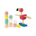 Janod Zigolos Wooden Flamingo Game - Balance 10 Chicks to Win Big