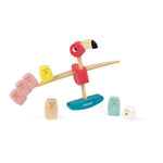 Janod Zigolos Wooden Flamingo Game - Balance 10 Chicks to Win Big