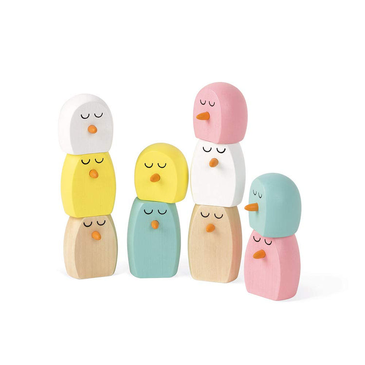 Janod Zigolos Wooden Flamingo Game - Balance 10 Chicks to Win Big