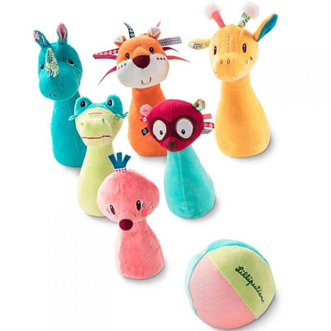 Lilliputiens Jungle Bowling - 6 Soft Pins with Rattle Ball