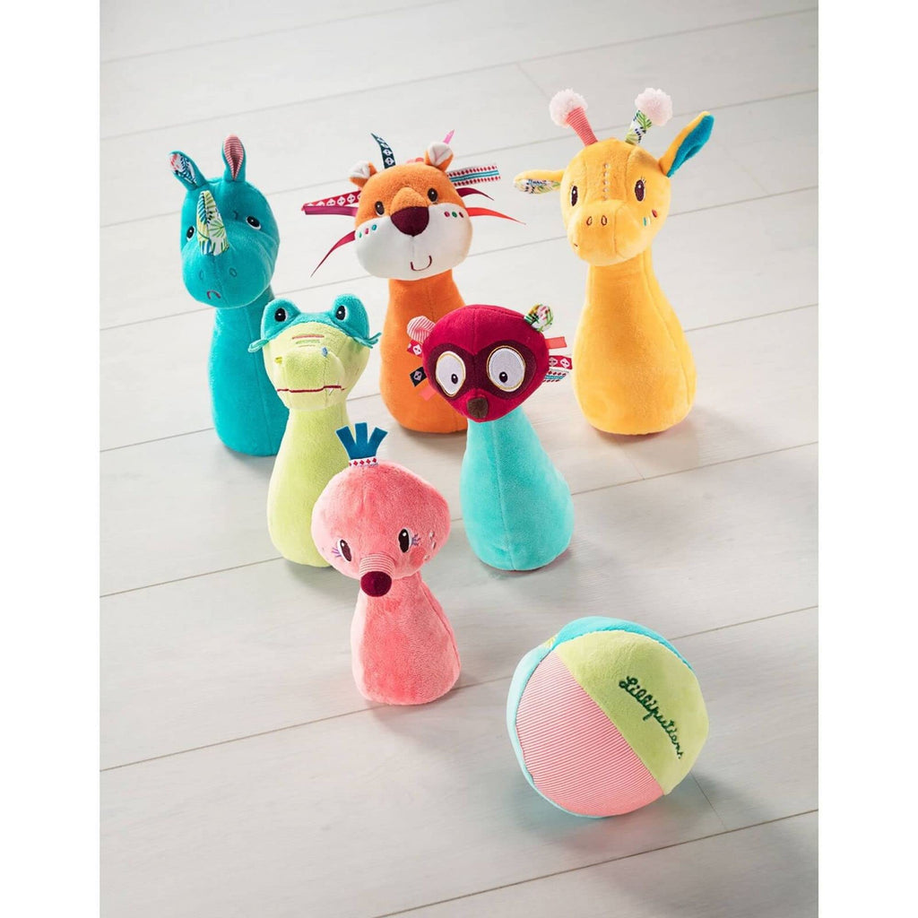 Lilliputiens Jungle Bowling - 6 Soft Pins with Rattle Ball