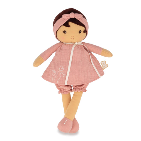 Kaloo Amandine Doll - Coral Dress and Ribbon for Big Hugs
