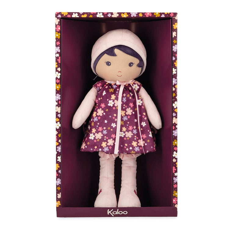 Kaloo Violette Doll - Floral Dress and Soft Black Hair Charm