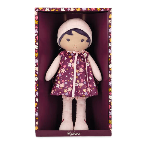 Kaloo Violette Doll - Floral Dress and Soft Black Hair Charm