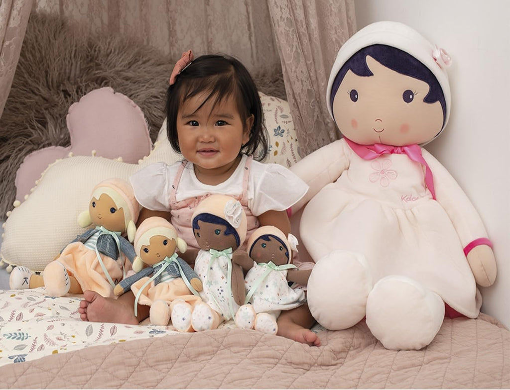 Kaloo Chloe Doll - Peach Dress and Denim Jacket for Baby