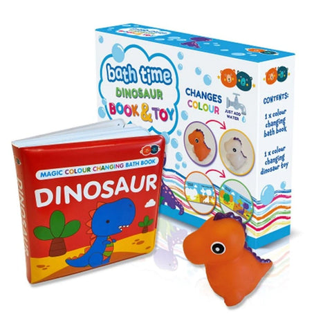 Buddy & Barney Dinosaur Colour Changing Bath Book - Magical Water Fun