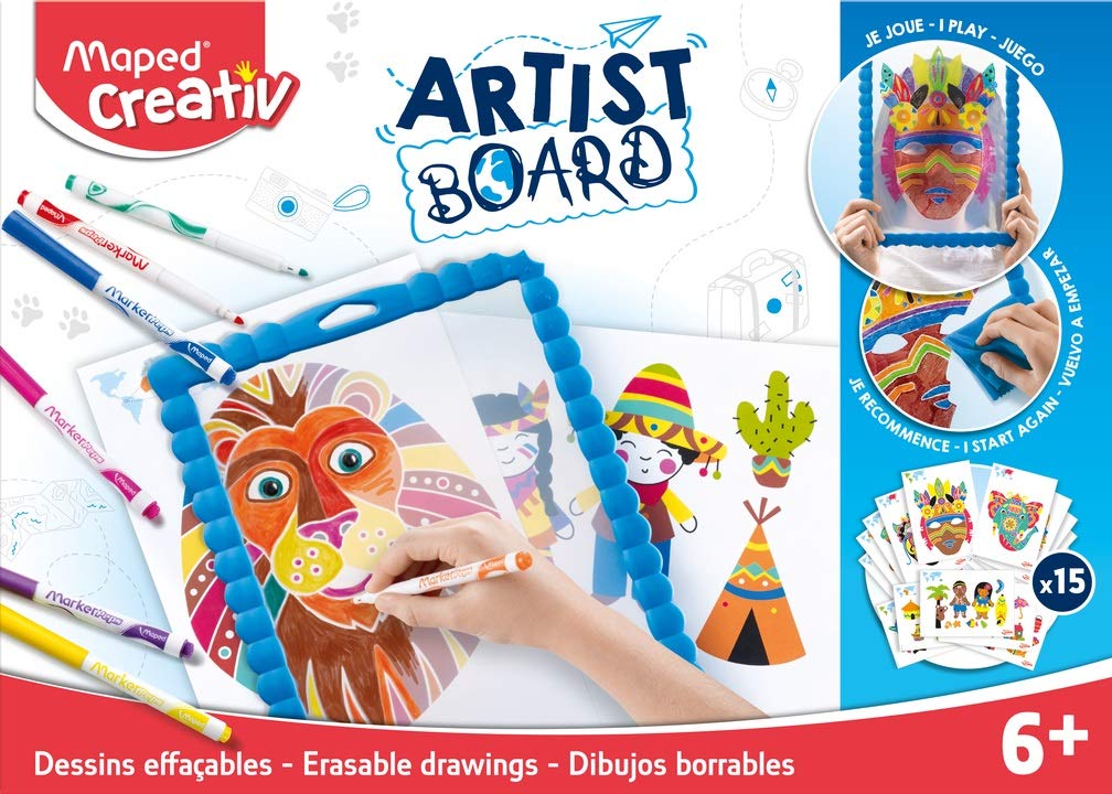 Maped Artist Board Kit - Reusable Dry-Erase Mask Designs