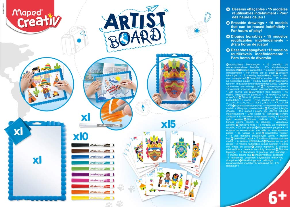 Maped Artist Board Kit - Reusable Dry-Erase Mask Designs