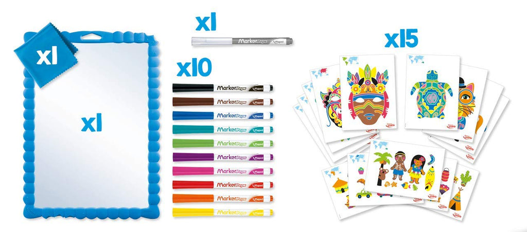 Maped Artist Board Kit - Reusable Dry-Erase Mask Designs