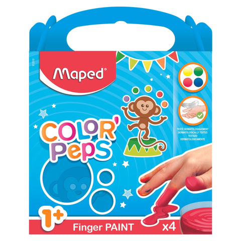 Maped First Finger Paint - 4 Washable Colors for Ages 1+