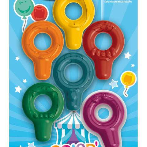 Maped Color'Peps Baby Crayons - 6 Ergonomic Wax Rings Set