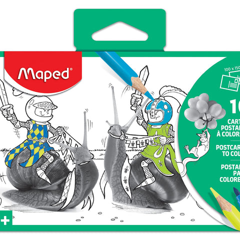 Maped Coloring Postcards - 10 Space Cards for Travel Fun