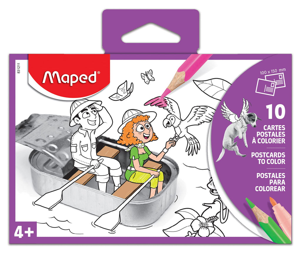 Maped Coloring Postcards - 10 Space Cards for Travel Fun