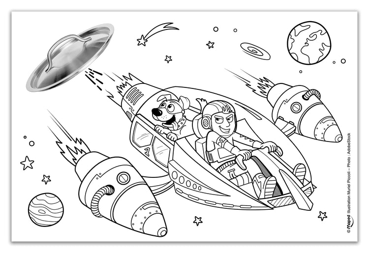 Maped Coloring Postcards - 10 Space Cards for Travel Fun