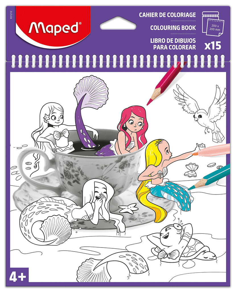Maped Spiral Coloring Book - 15 Designs for Travel Play