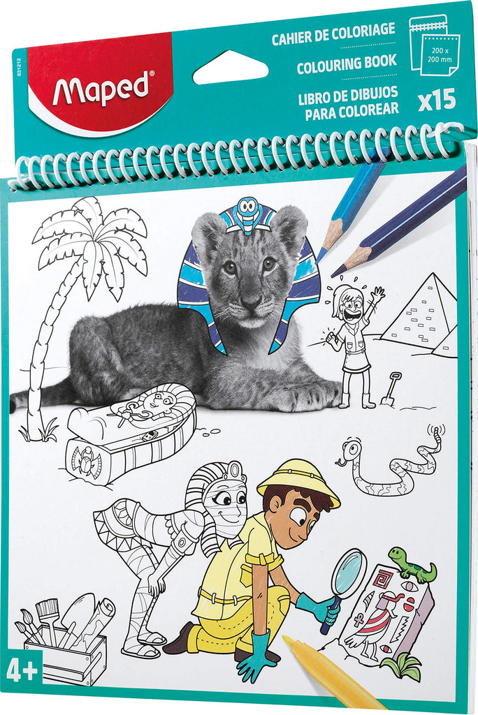 Maped Spiral Coloring Book - 15 Designs for Travel Play