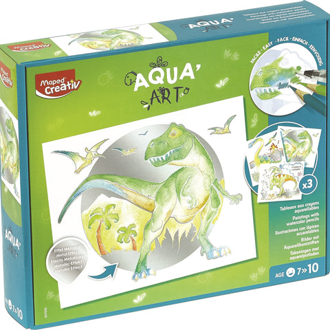 Maped Helix Aqua'Art Set - Metalized Dino Watercolor Boards