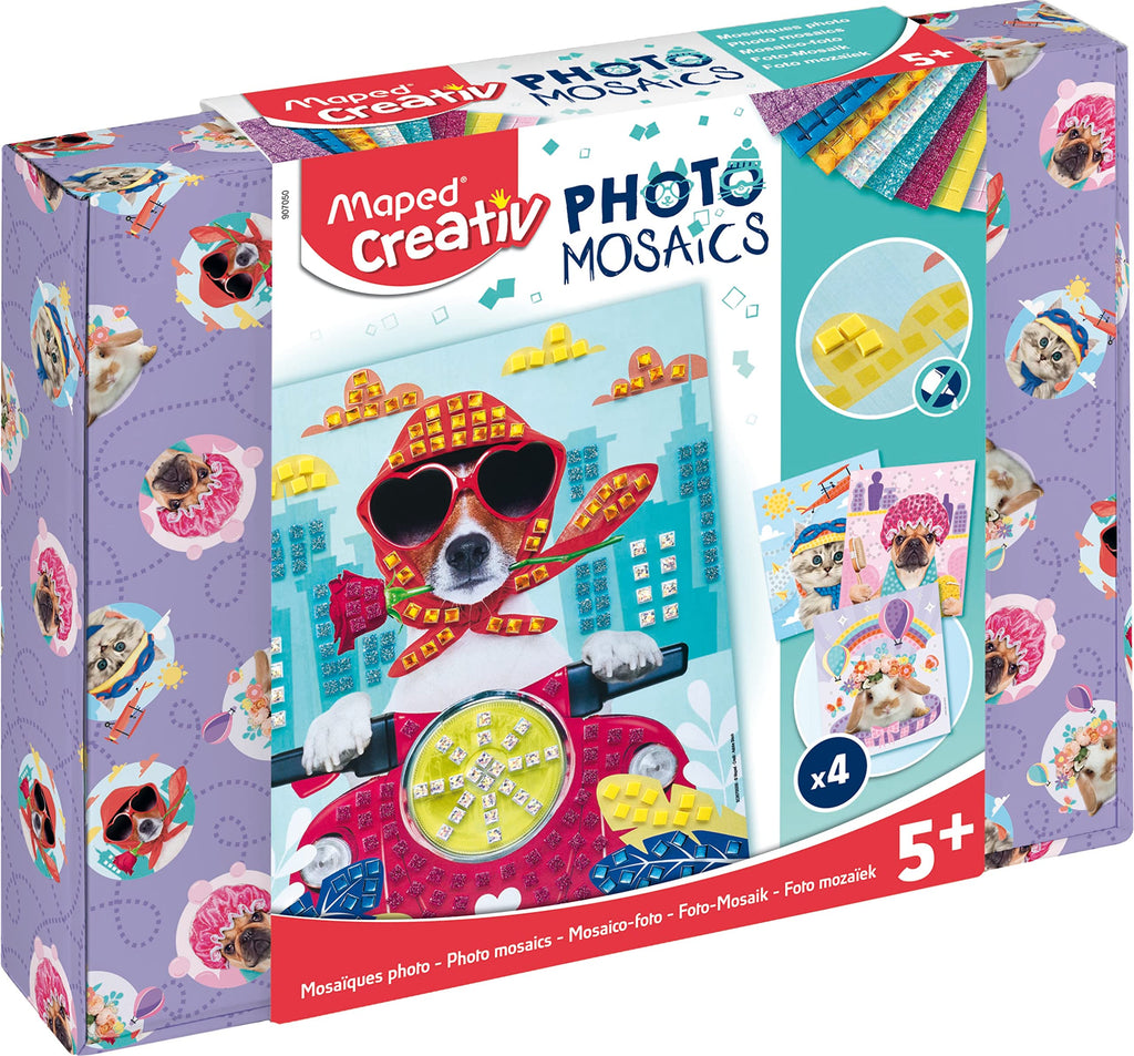 Maped Photo Mosaics - Colorful Animal Sticker Art Craft Set