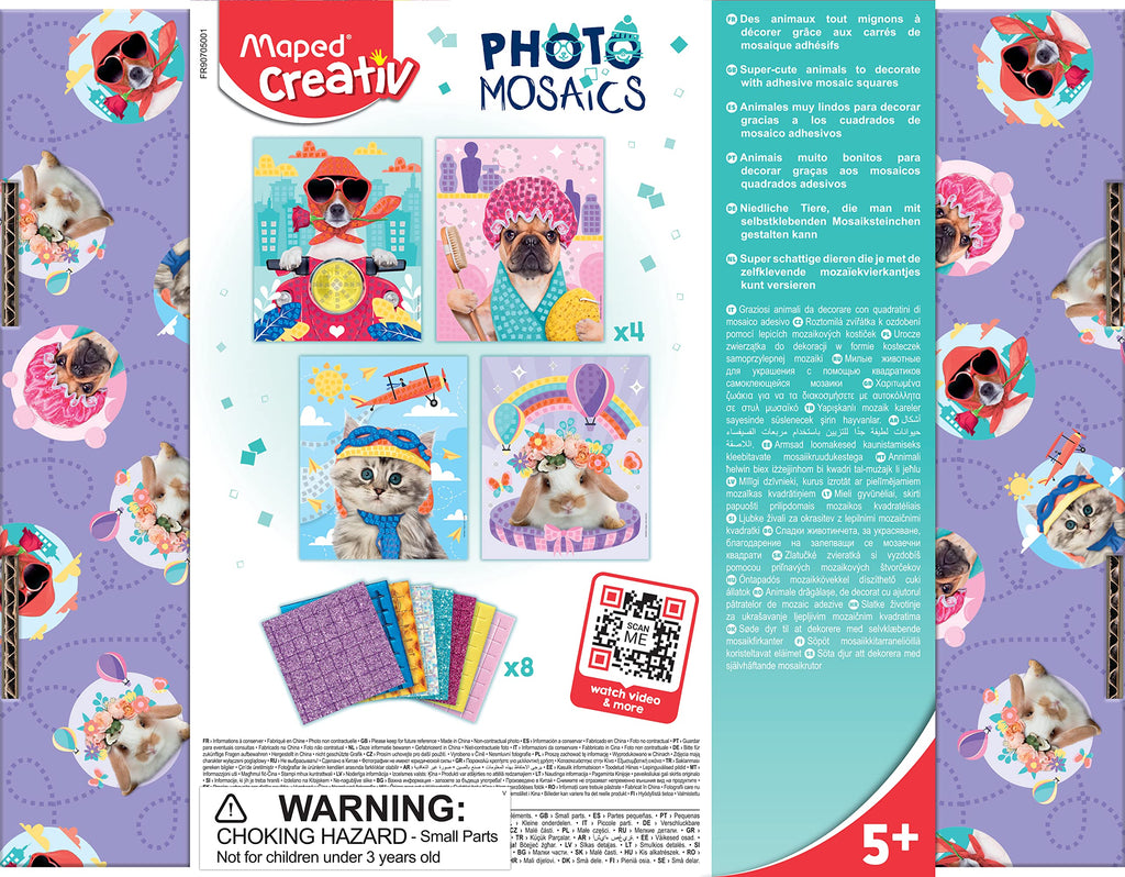 Maped Photo Mosaics - Colorful Animal Sticker Art Craft Set