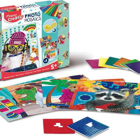 Maped Photo Mosaics - Multicolored Animal Sticker Art Set
