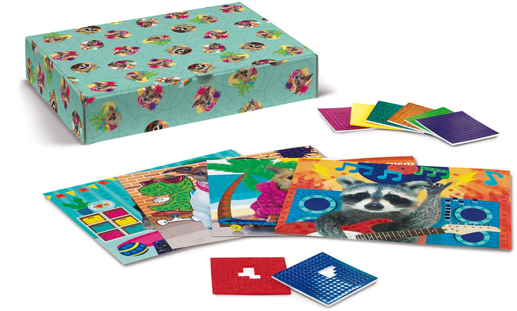 Maped Photo Mosaics - Multicolored Animal Sticker Art Set