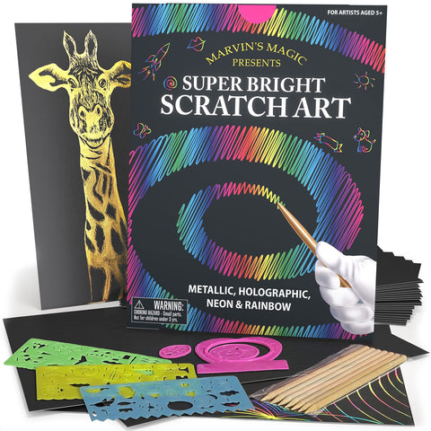 Marvin's Magic Super Bright Scratch Art - 48 Premium Scratch Boards