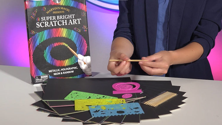 Marvin's Magic Super Bright Scratch Art - 48 Premium Scratch Boards