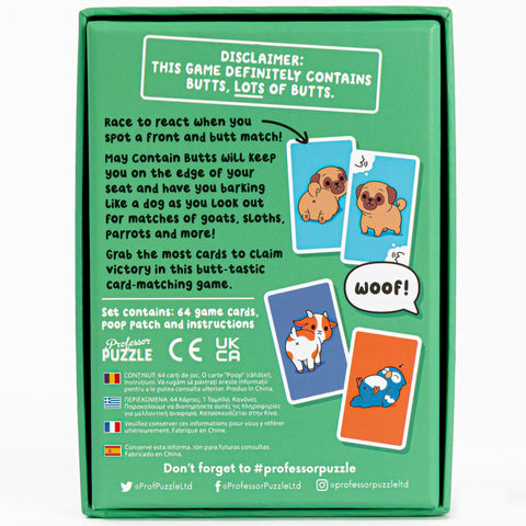 Professor Puzzle: May Contain Butts - Match Animal Fronts & Butts
