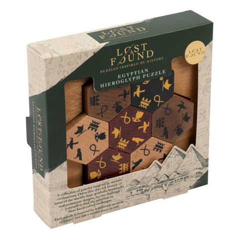 Egyptian Hieroglyph Puzzle - Match 7 Wooden Symbol Tiles