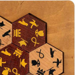 Egyptian Hieroglyph Puzzle - Match 7 Wooden Symbol Tiles