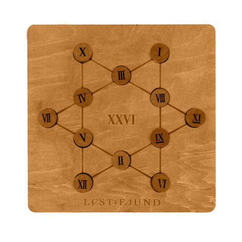 Roman Numeral Puzzle - Place Pegs to Make Every Row Equal 26