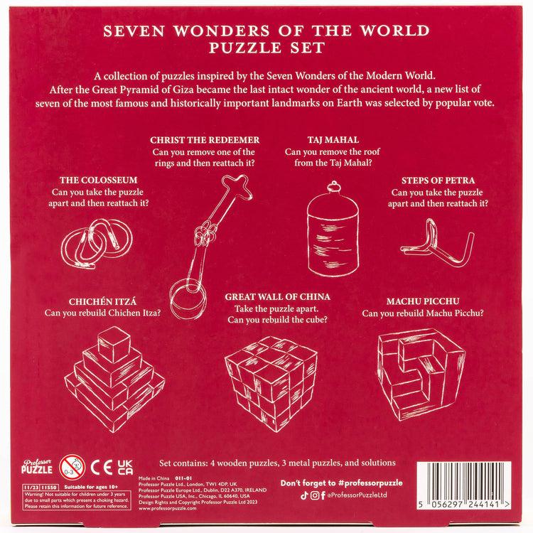 Seven Wonders Puzzle Set - 7 Take-Apart Landmark Puzzles