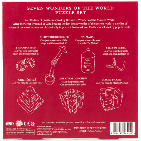 Seven Wonders Puzzle Set - 7 Take-Apart Landmark Puzzles
