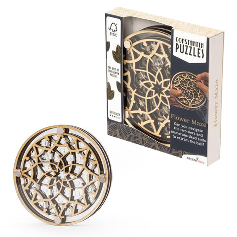 Constantin Flower Maze - Two-Tier Wooden Ball Maze Puzzle