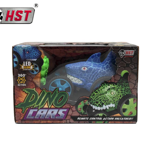 Dino Cars - LED Dinosaur RC Stunt Car with 360° Rolling Action