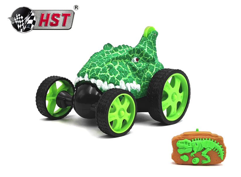 Dino Cars - LED Dinosaur RC Stunt Car with 360° Rolling Action