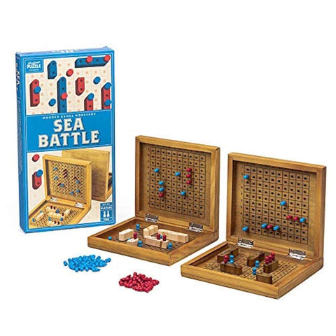 Sea Battle - Classic Wooden Battleship Strategy Game for 2