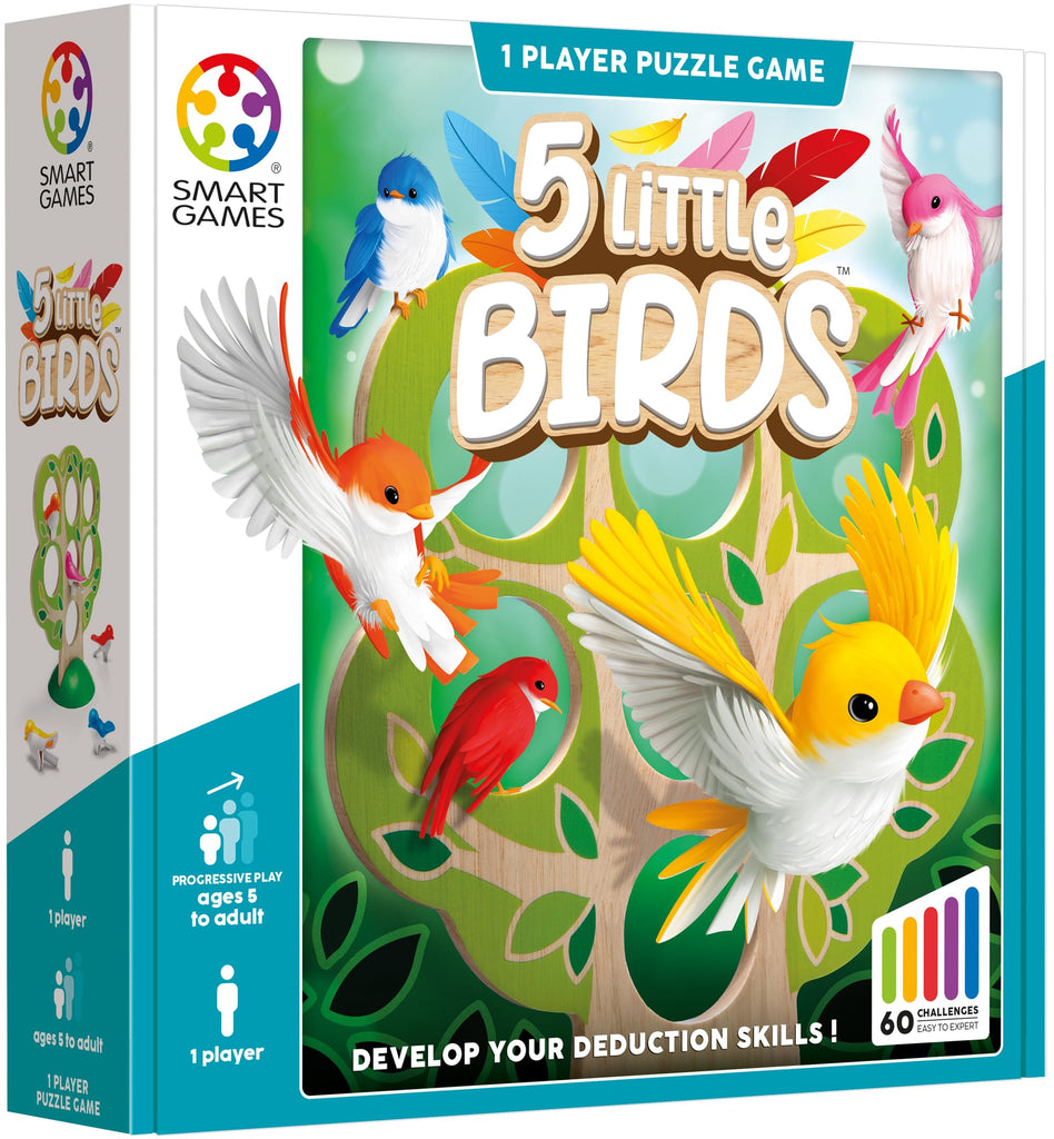 SmartGames 5 Little Birds - 5 Wooden Birds Deduction Puzzle