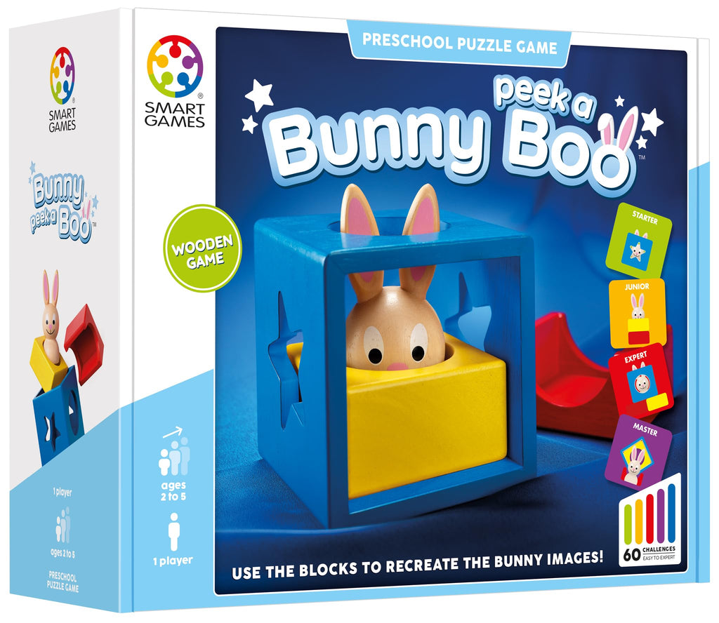 SmartGames Bunny Peek a Boo - 60 Wooden Logic Puzzles