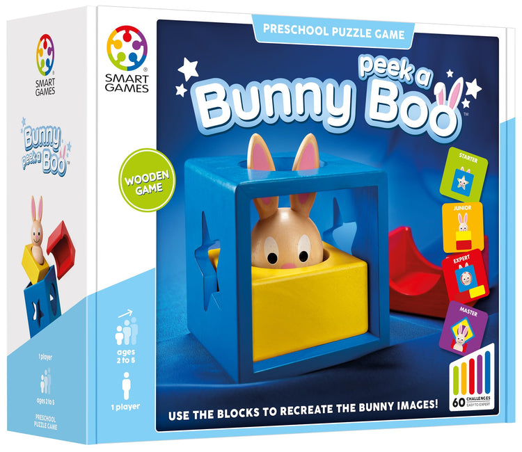SmartGames Bunny Peek a Boo - 60 Wooden Logic Puzzles