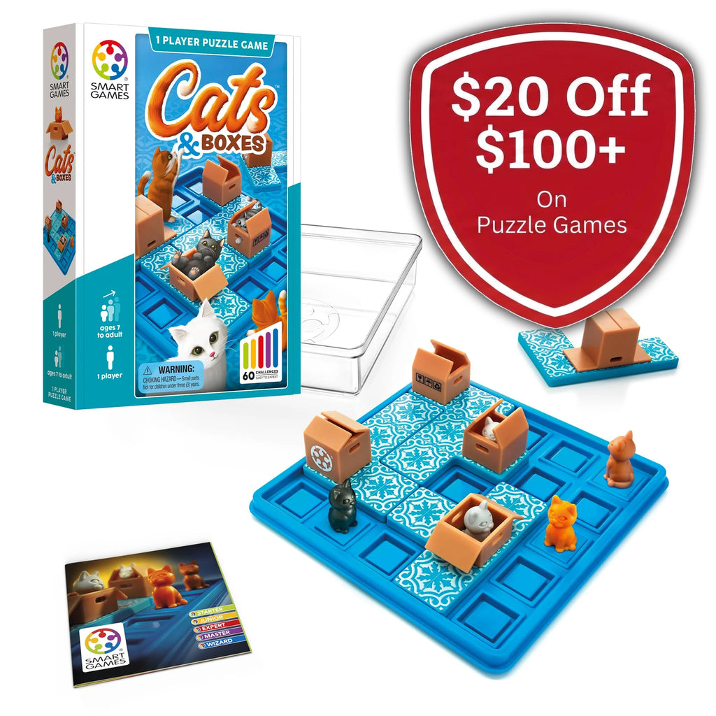 Cats & Boxes Logic Puzzle Game with 60 Challenges