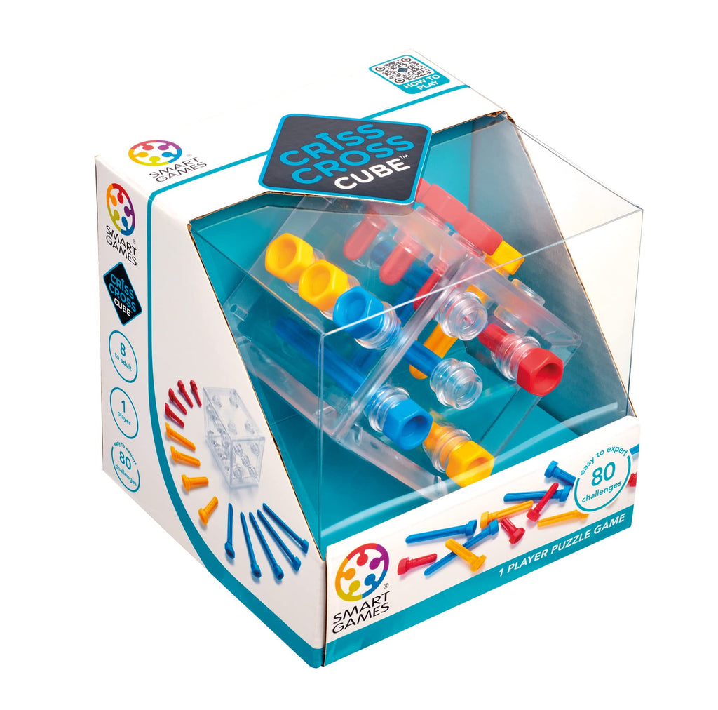 SmartGames Criss Cross Cube - Fit 13 Bolts in 80 Puzzles
