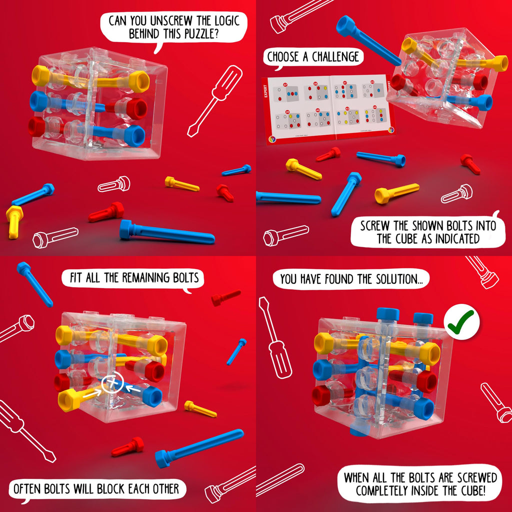 SmartGames Criss Cross Cube - Fit 13 Bolts in 80 Puzzles